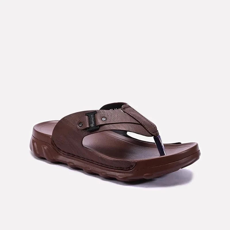 brown comfy flip flops mens