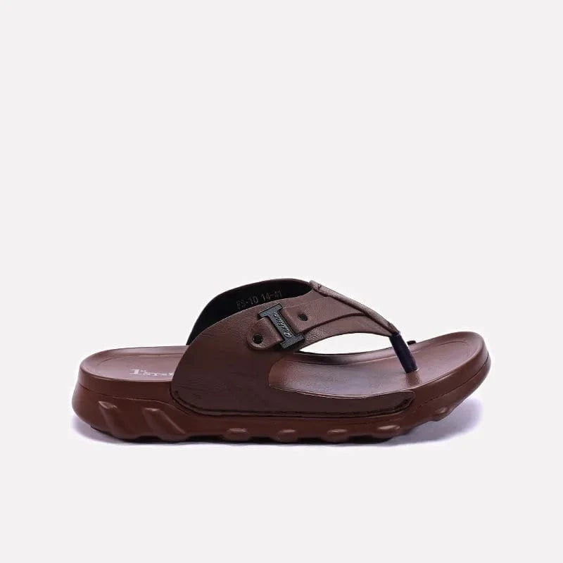 brown comfy flip flops for men