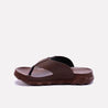 mens brown comfy flip flops