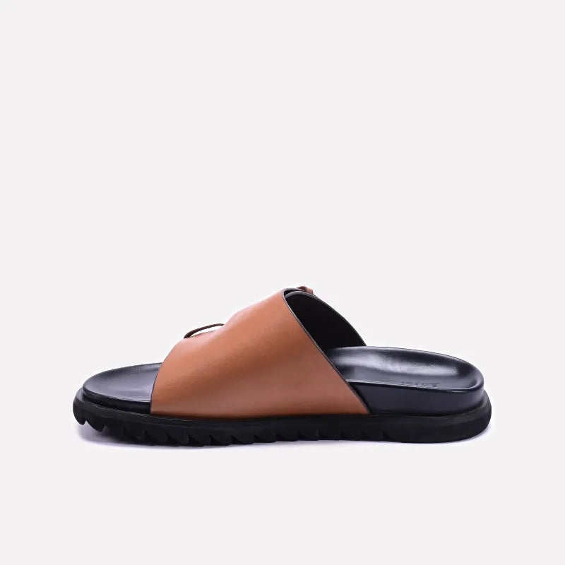 Brown Comfy Mens Slides 0151048