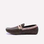 Brown Dual Ton Textured Loafers 0130938