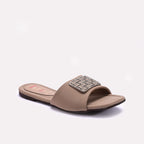 Brown Fancy Flat Slippers