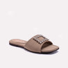 Brown Fancy Flat Slippers