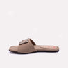 Brown Fancy Flat Slippers for Women