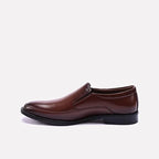mens brown formal perforated slip on shoes
