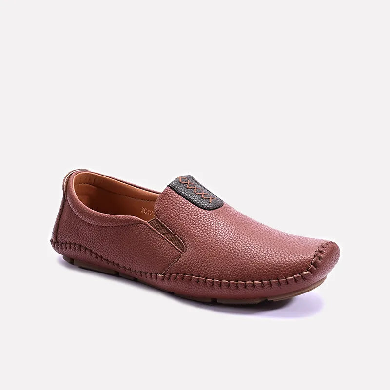 Brown Leather Loafers Men 0130956