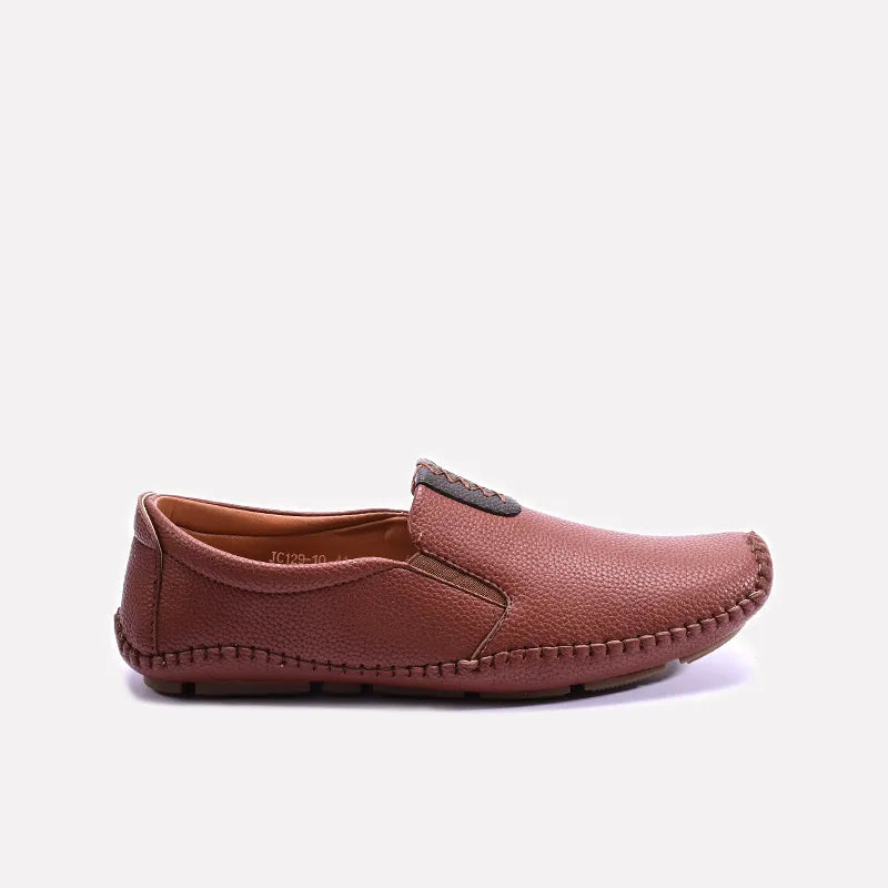 Brown Leather Loafers Men 0130956