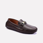 Brown Perforated Buckle Loafers 0130951