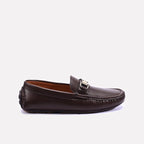 Brown Perforated Buckle Loafers 0130951