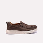 Mens Brown Perforated Comfy Shoes