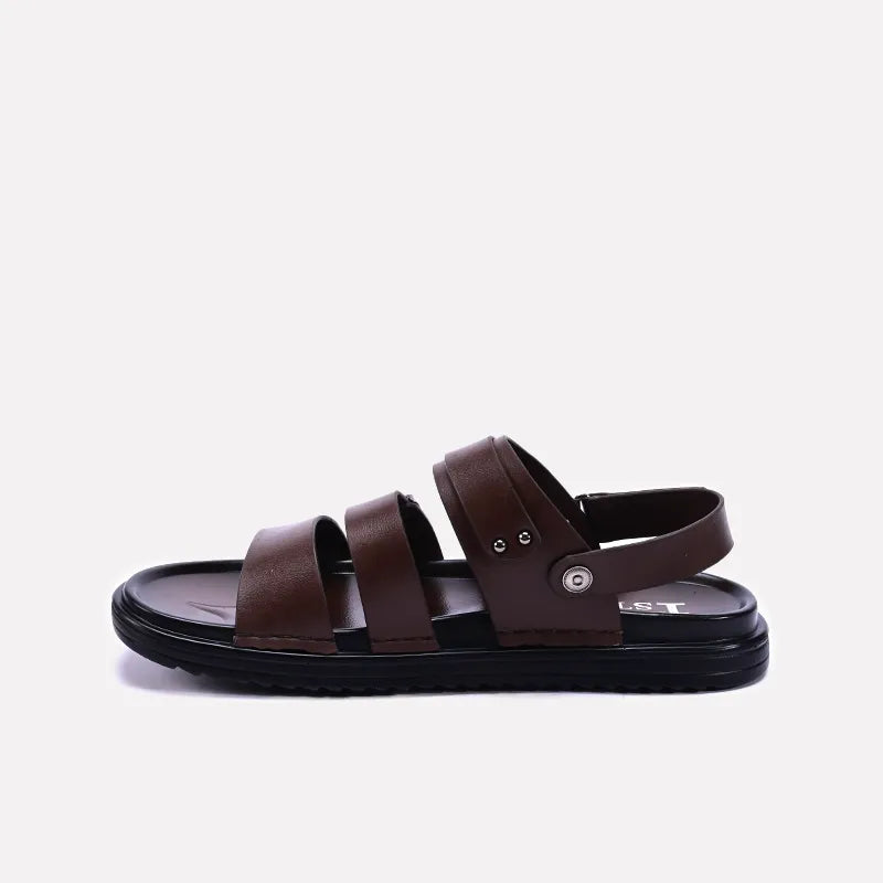 Brown Soft Buckle Sandals For Men 0141014