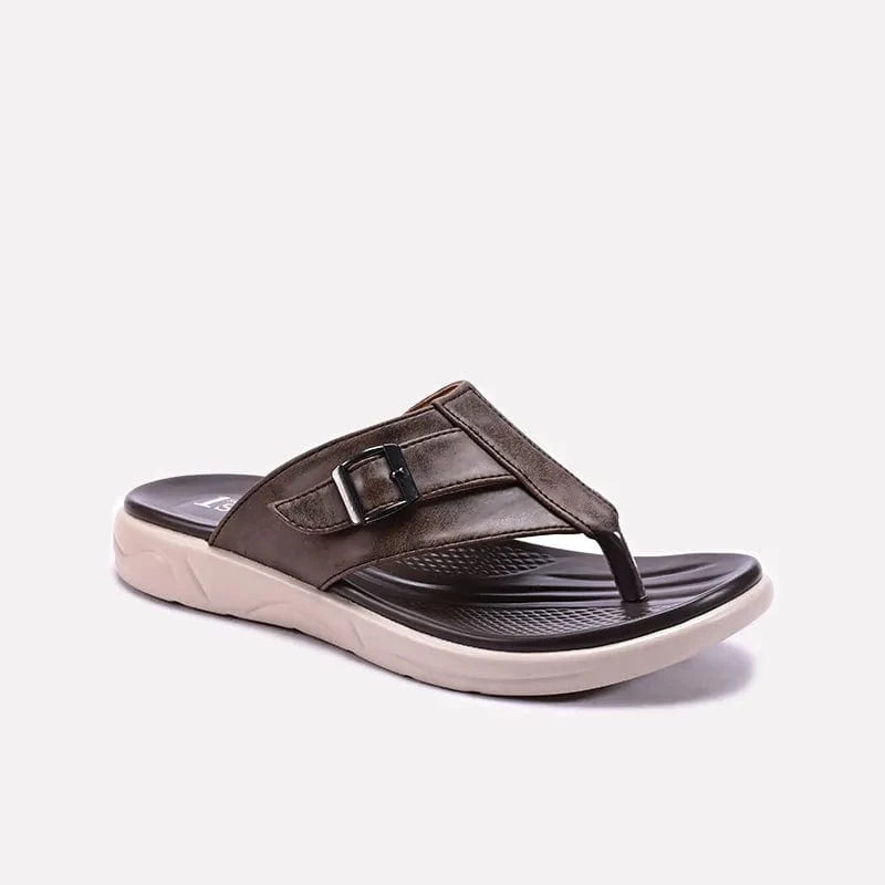brown stylish flip flops mens
