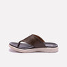 mens brown stylish flip flops