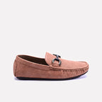 Brown Textured Horsebit Loafers 0130953