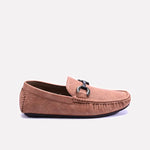 Brown Textured Horsebit Loafers 0130953
