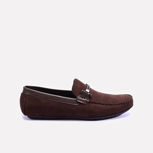 Brown Velvet Loafers Men 0130789