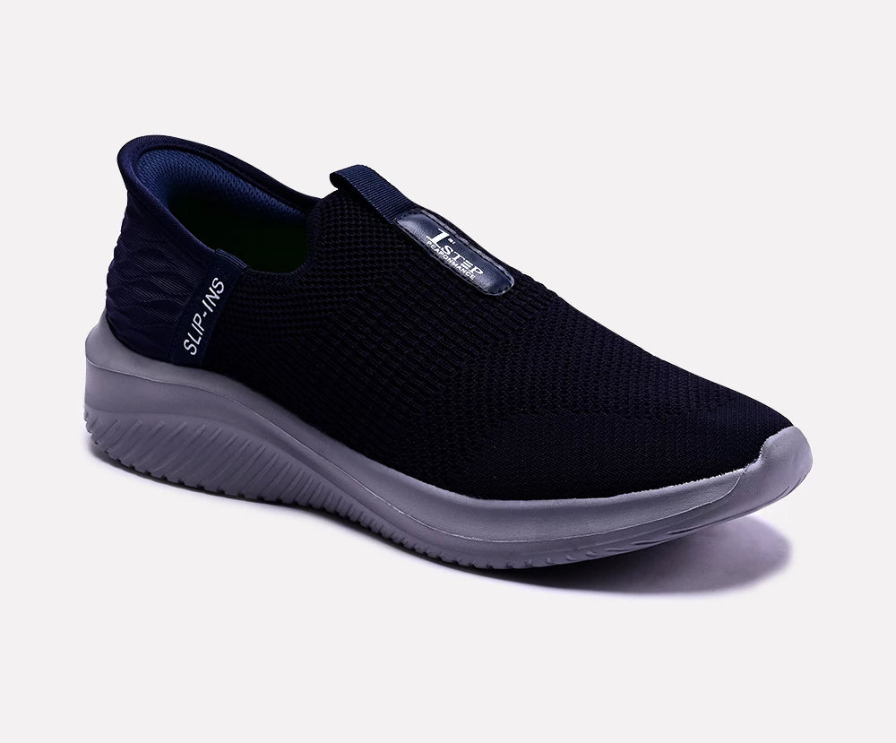 blue slip on sneakers