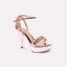 calista peach glossy bridal sandals