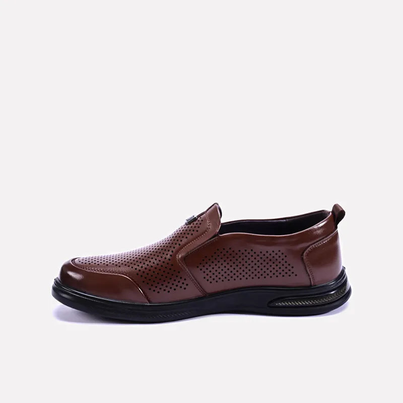 callum brown perforated slip on casual shoes for men