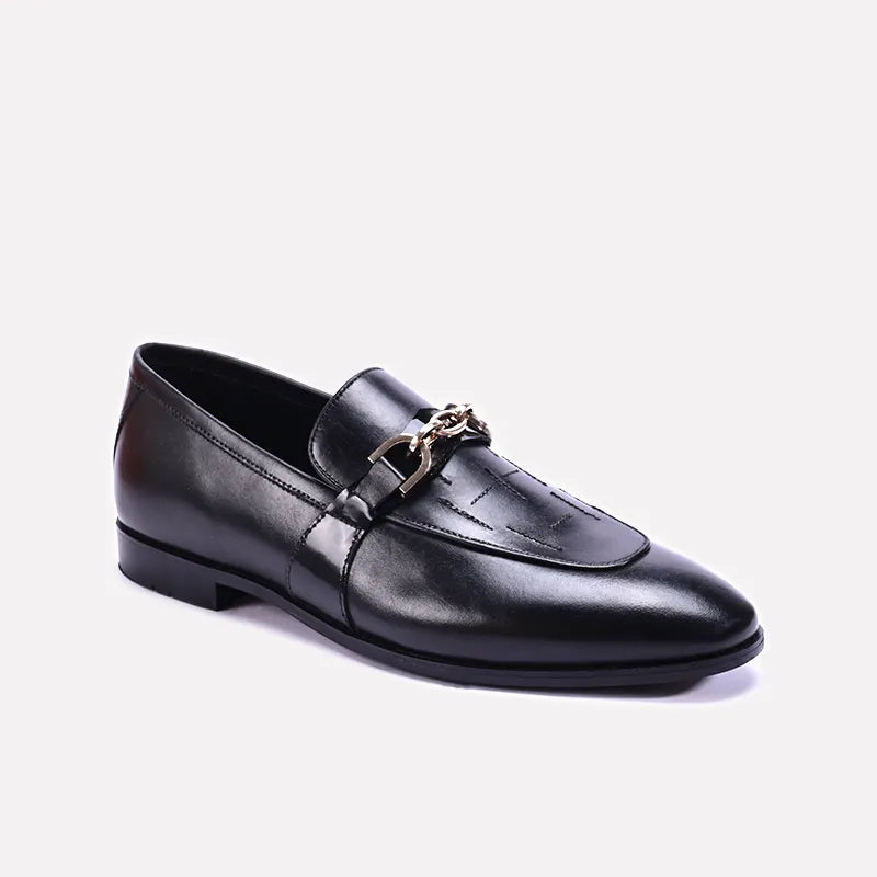 cambridge black formal slip on shoes