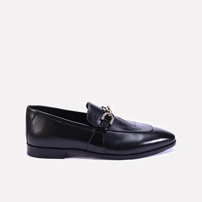 cambridge mens black formal slip on shoes