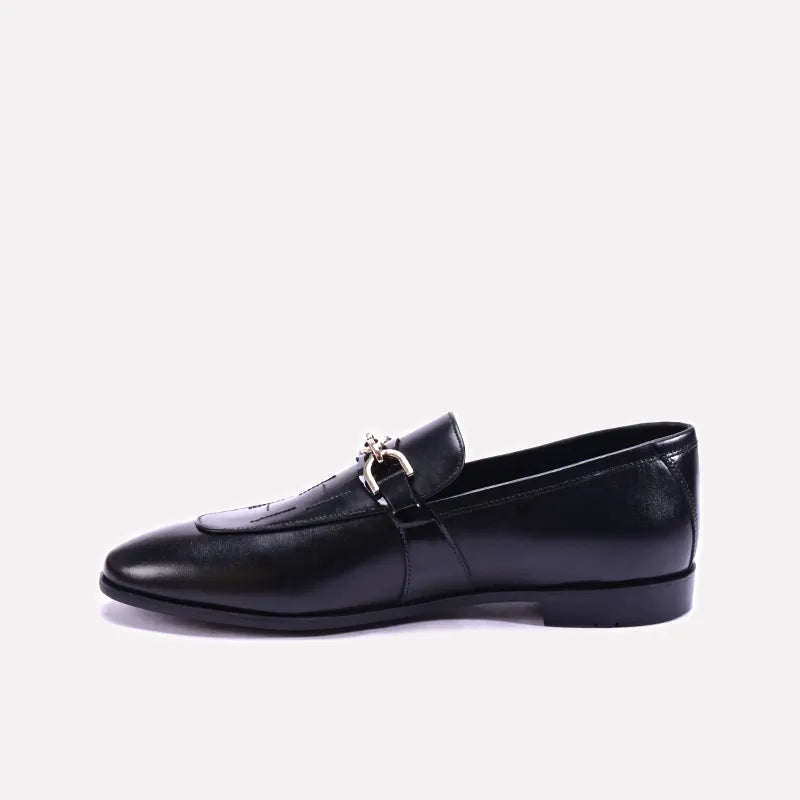 cambridge black formal slip on shoes for men
