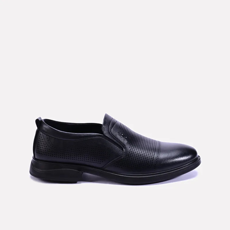 camden mens black slip on perforated dress shoes