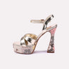 cameron gold high heel sandals for women