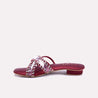 carmina maroon fancy slippers for women