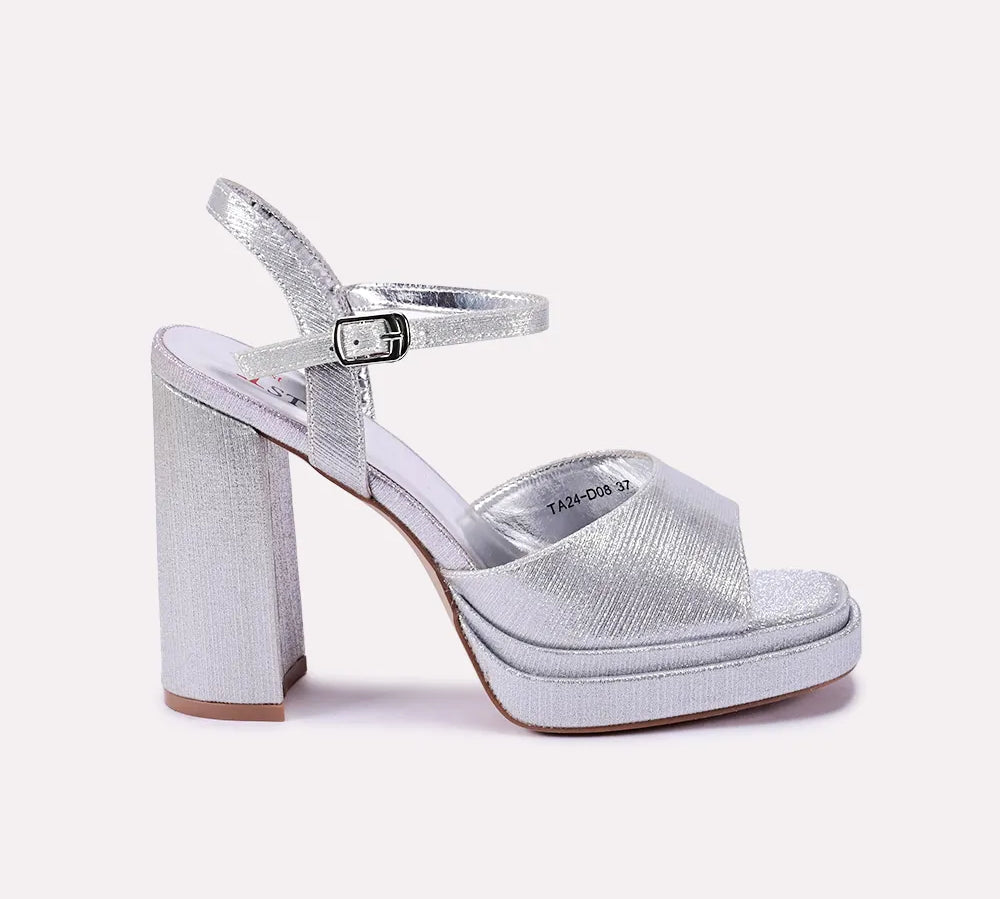 casey women silver high heel sandals