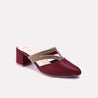 catalina maroon block heel bridal pumps