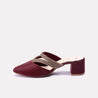 catalina maroon block heel bridal pumps for women