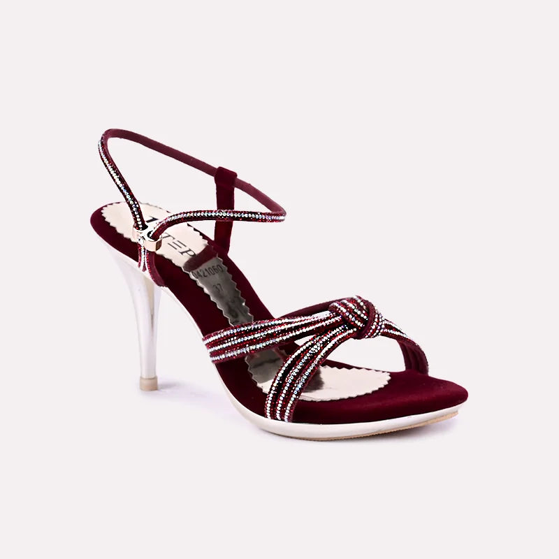 celestia maroon sheen bridal sandals