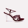 celestia women maroon sheen bridal sandals