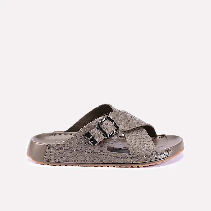 charlie men gray criss cross slippers