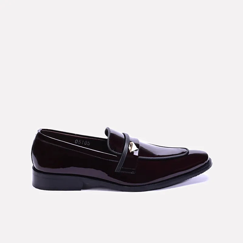 Chesterfield Maroon Slip On Formal Loafers 0111136