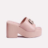 chloe pink chunky slippers for women