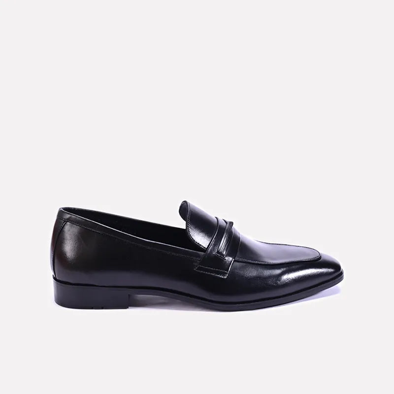 clarendon mens black formal slip on shoes