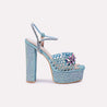 clementine women blue high heel sandals