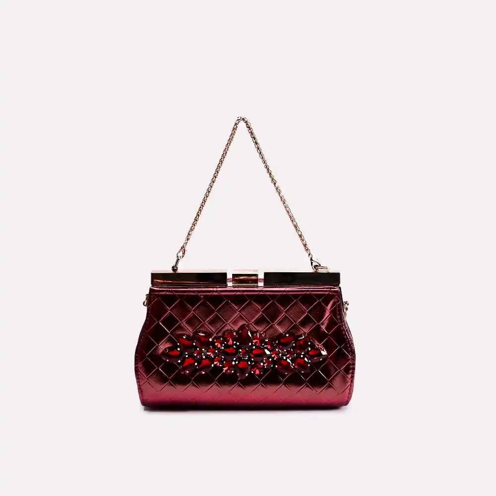 Cora Maroon Clutch 0315677 1st Step Shoes Bags