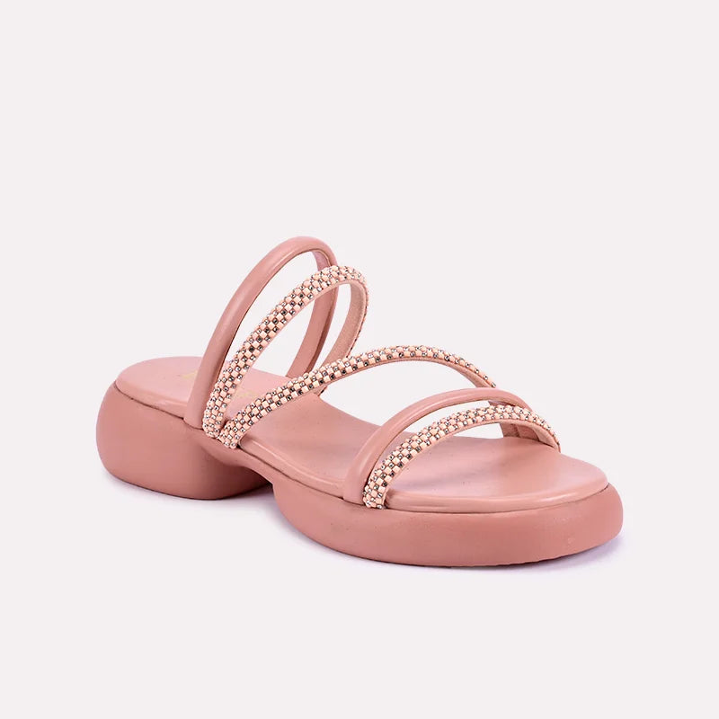 cordelia peach chunky slippers