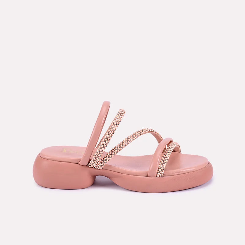 cordelia women peach chunky slippers