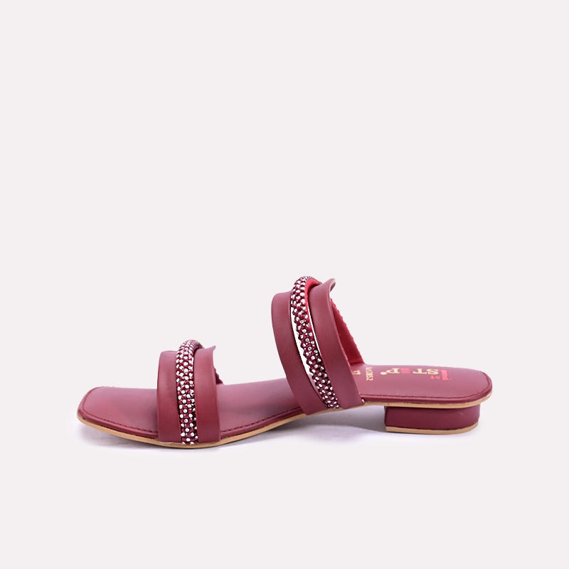 cressida maroon fancy slippers for women