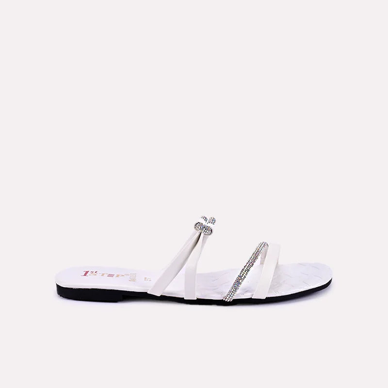 cressida women white flat slippers