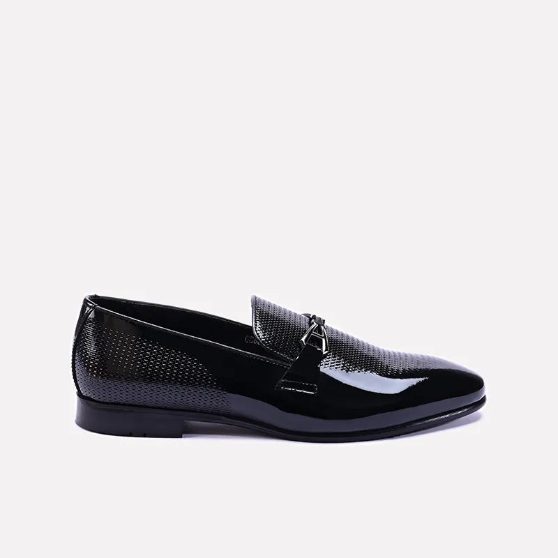 Crown Black Glossy Dress Loafers 0111306