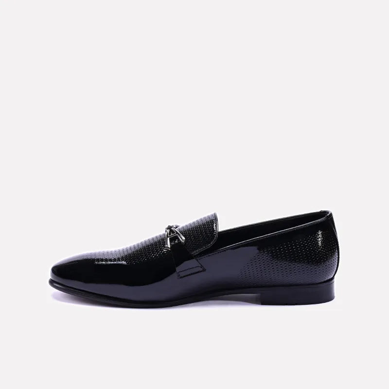 Crown Black Glossy Dress Loafers 0111306