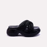 danila women black chunky criss cross slippers