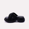 danila black chunky criss cross slippers for women