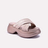 danila peach chunky criss cross slippers