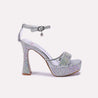 destiny women silver high heel sandals